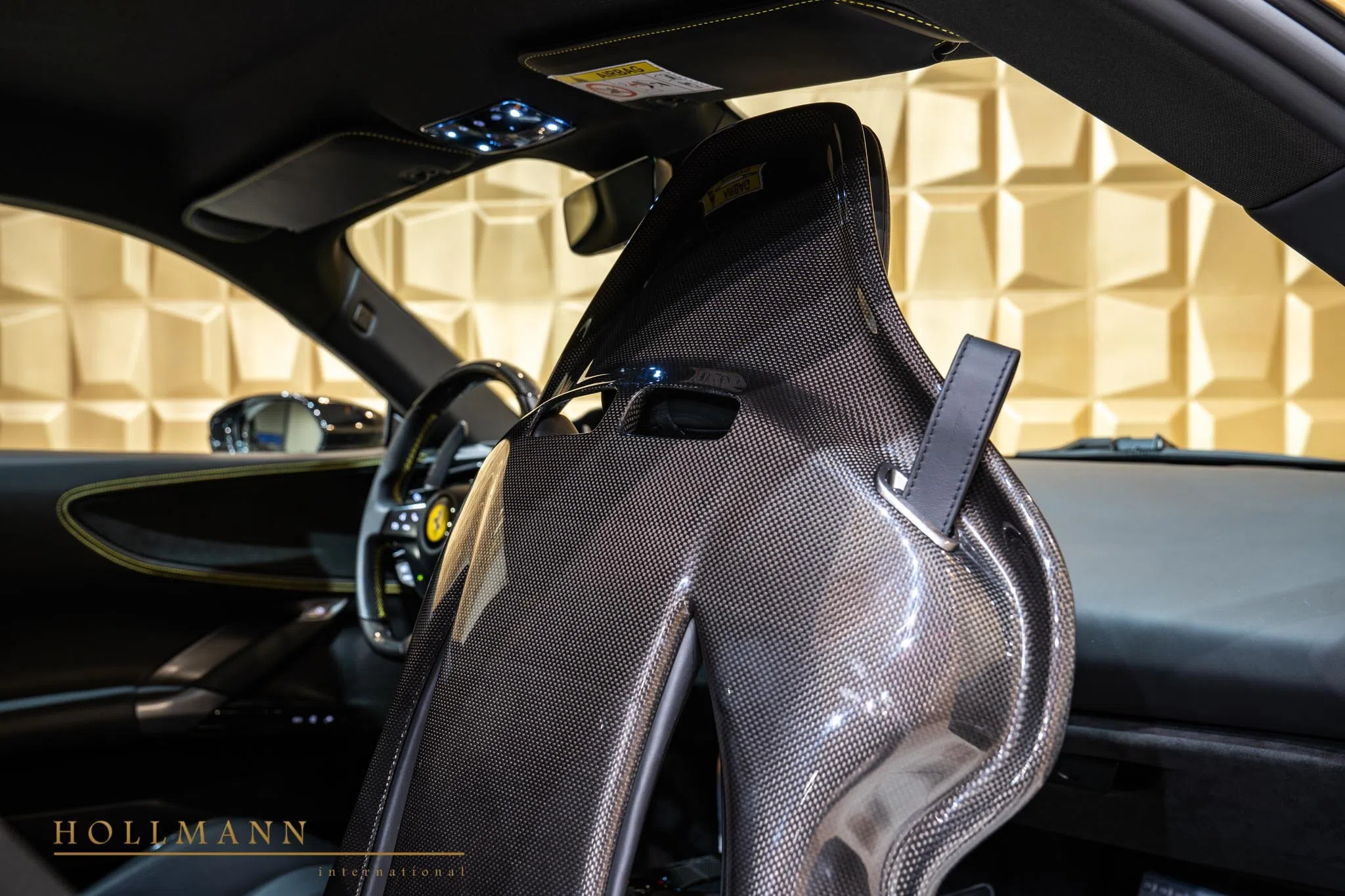 2021 Ferrari SF90 Stradale interior, Leather Black