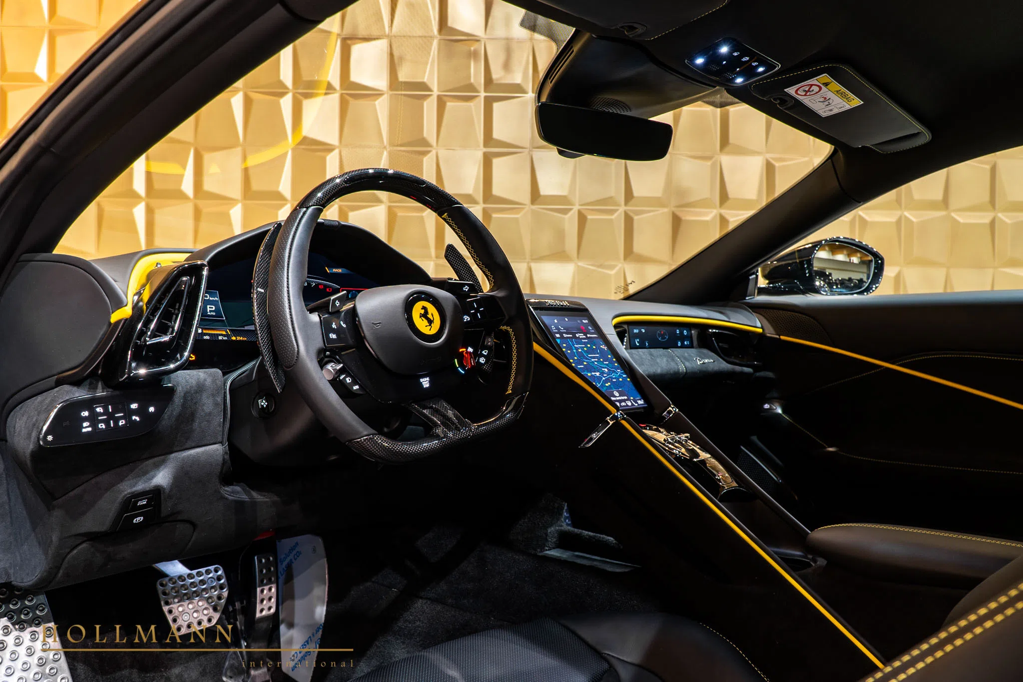 2021 Ferrari Roma interior, dashboard, Nero Black