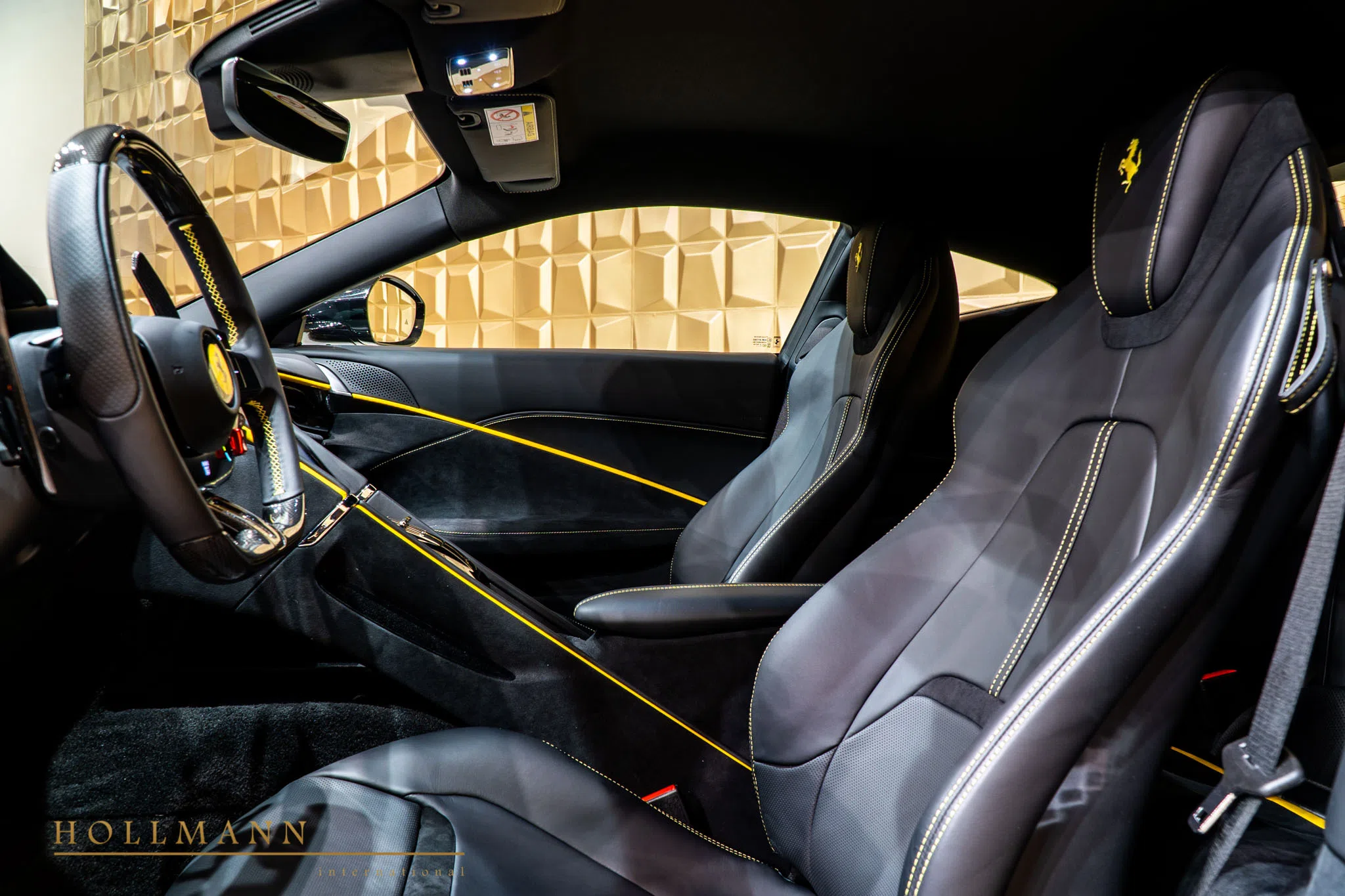 2021 Ferrari Roma interior, seats, Nero Black