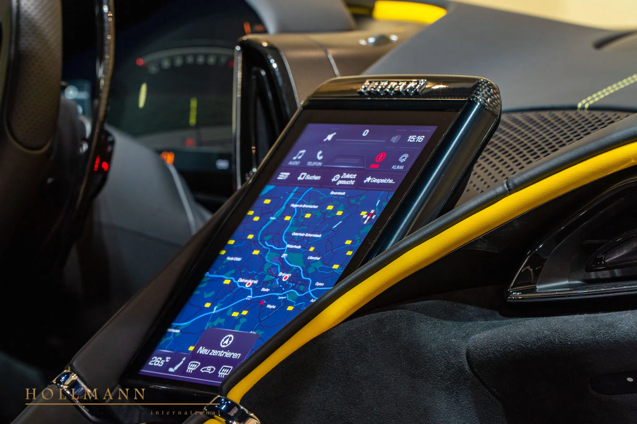 2021 Ferrari Roma interior, dashboard, Nero Black