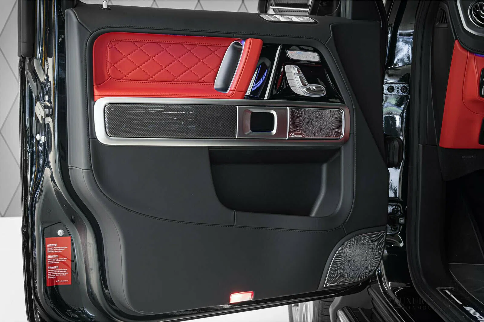 2021 Mercedes-Benz G 63 AMG interior, door panel, Grün, Andere, Vollleder