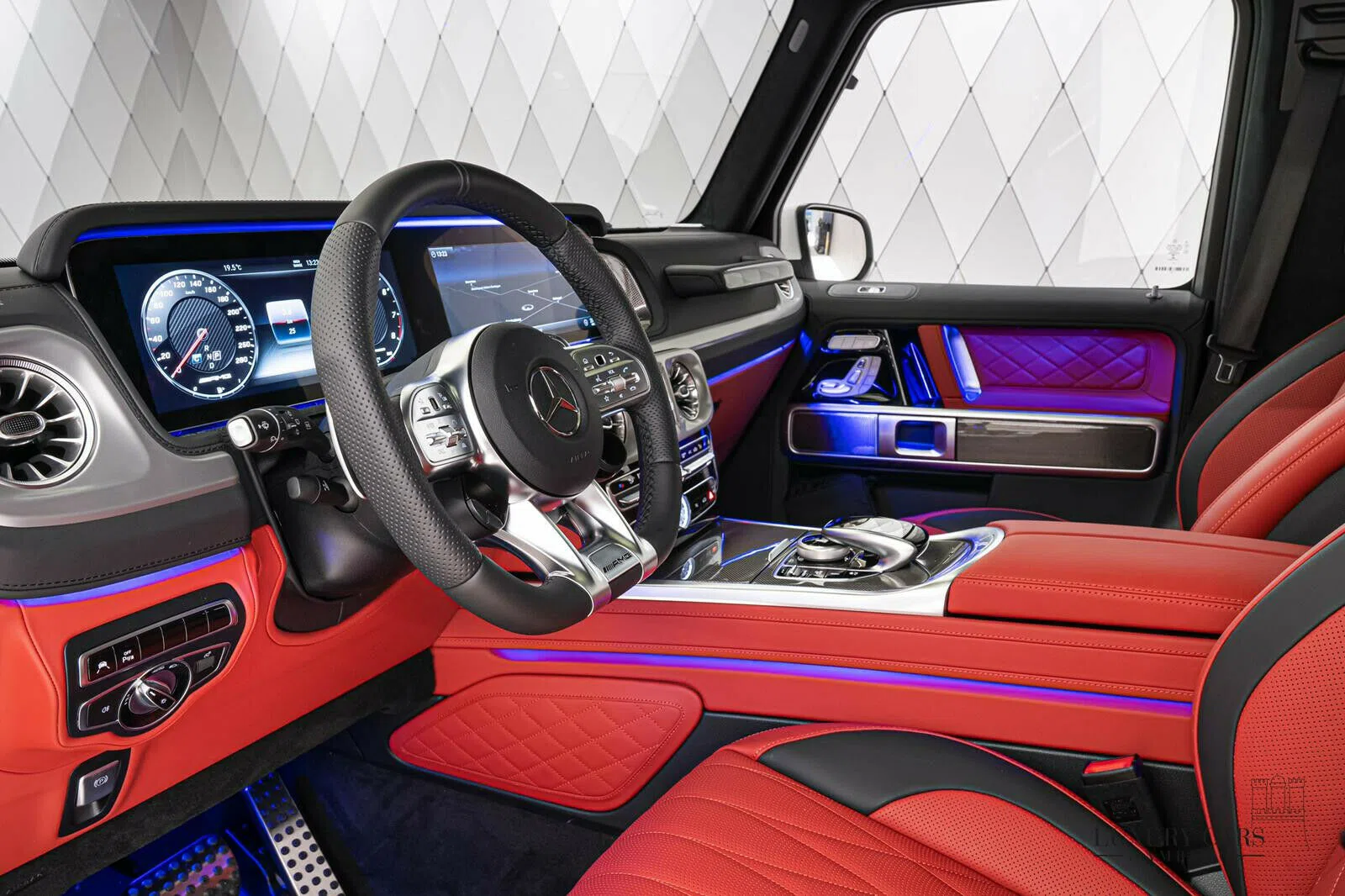 2021 Mercedes-Benz G 63 AMG interior, dashboard, Grün, Andere, Vollleder