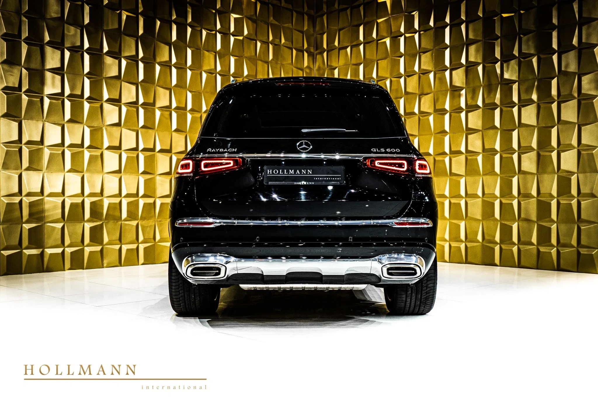 2021 Mercedes-Maybach GLS 600, rear three-quarter view, Black