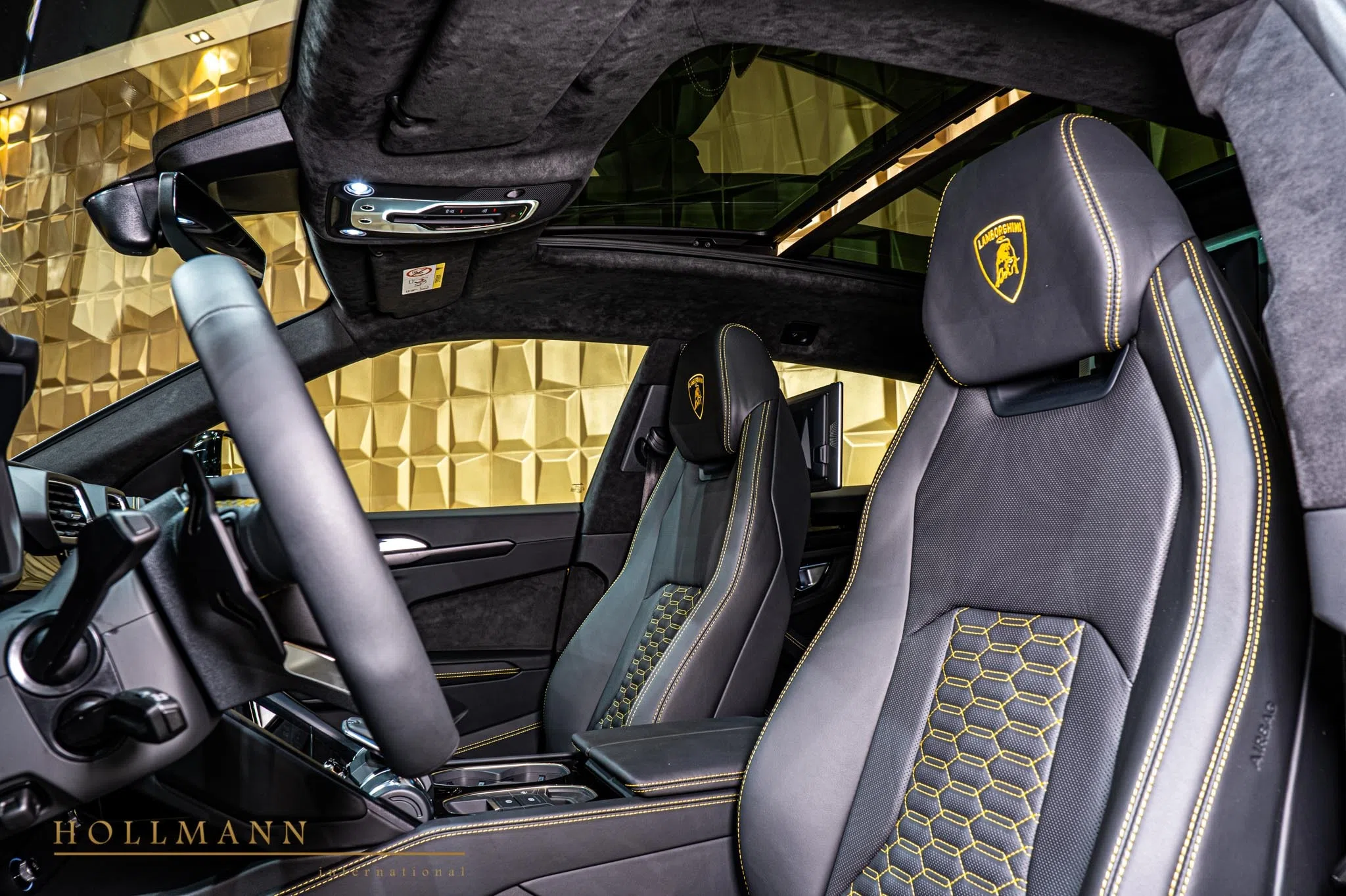 2021 Mansory Urus Venatus interior, seats, Nero Ade + Giallo Stitching