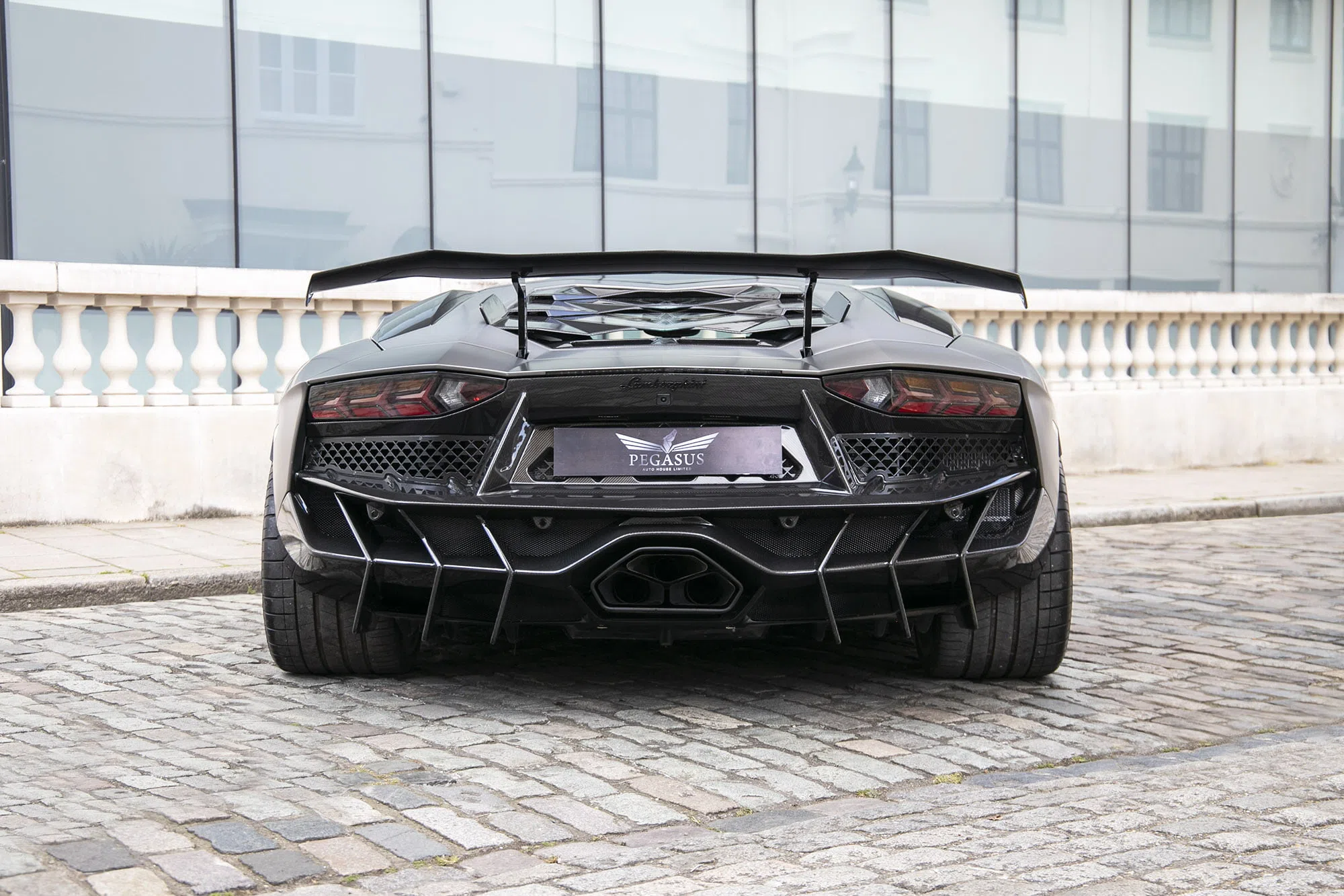 2018 Lamborghini Aventador Onyx S X, rear three-quarter view