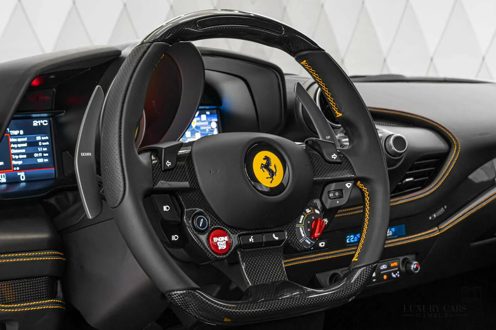 2021 Ferrari F8 Spider interior, Black, Full leather