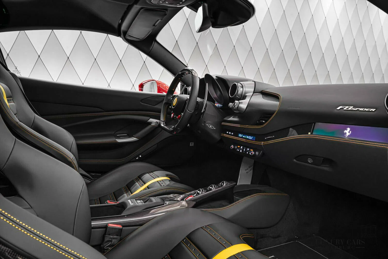 2021 Ferrari F8 Spider interior, Black, Full leather