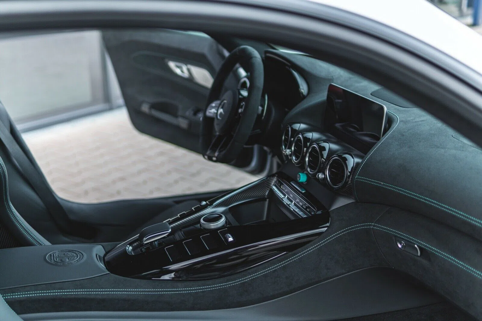 2022 Mercedes-Benz AMG GT Black Series "P ONE Edition" interior, Alcantara black