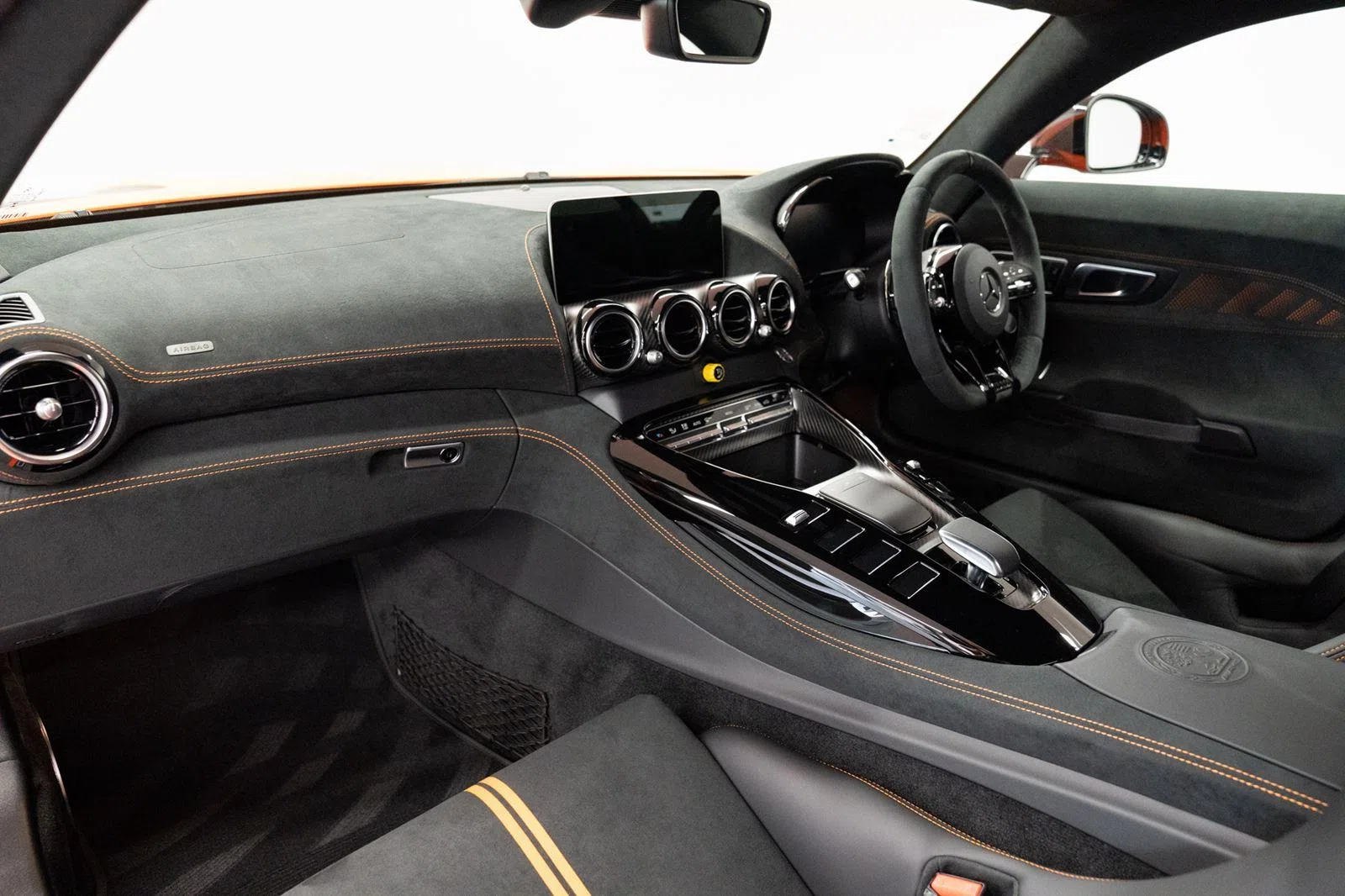 2021 Mercedes-Benz GT AMG GT BLACK SERIES interior, dashboard, Black with Orange Stitch