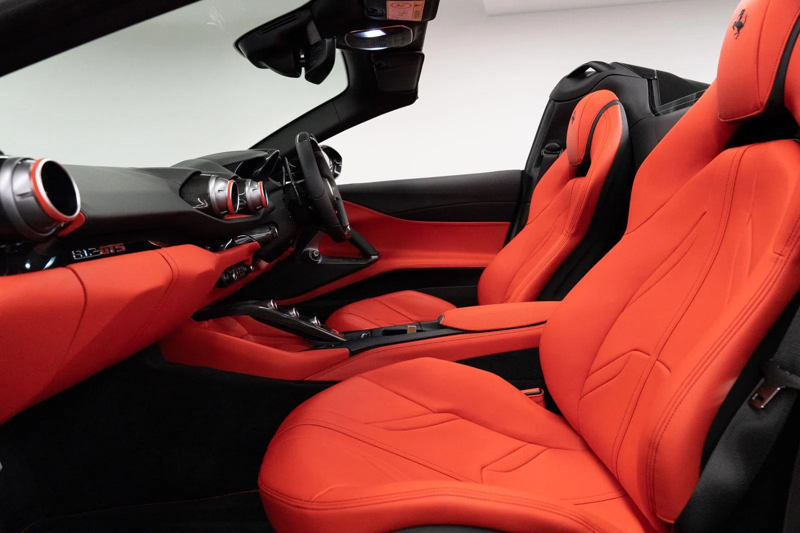 2021 Ferrari 812 GTS interior, seats, Rosso Ferrari