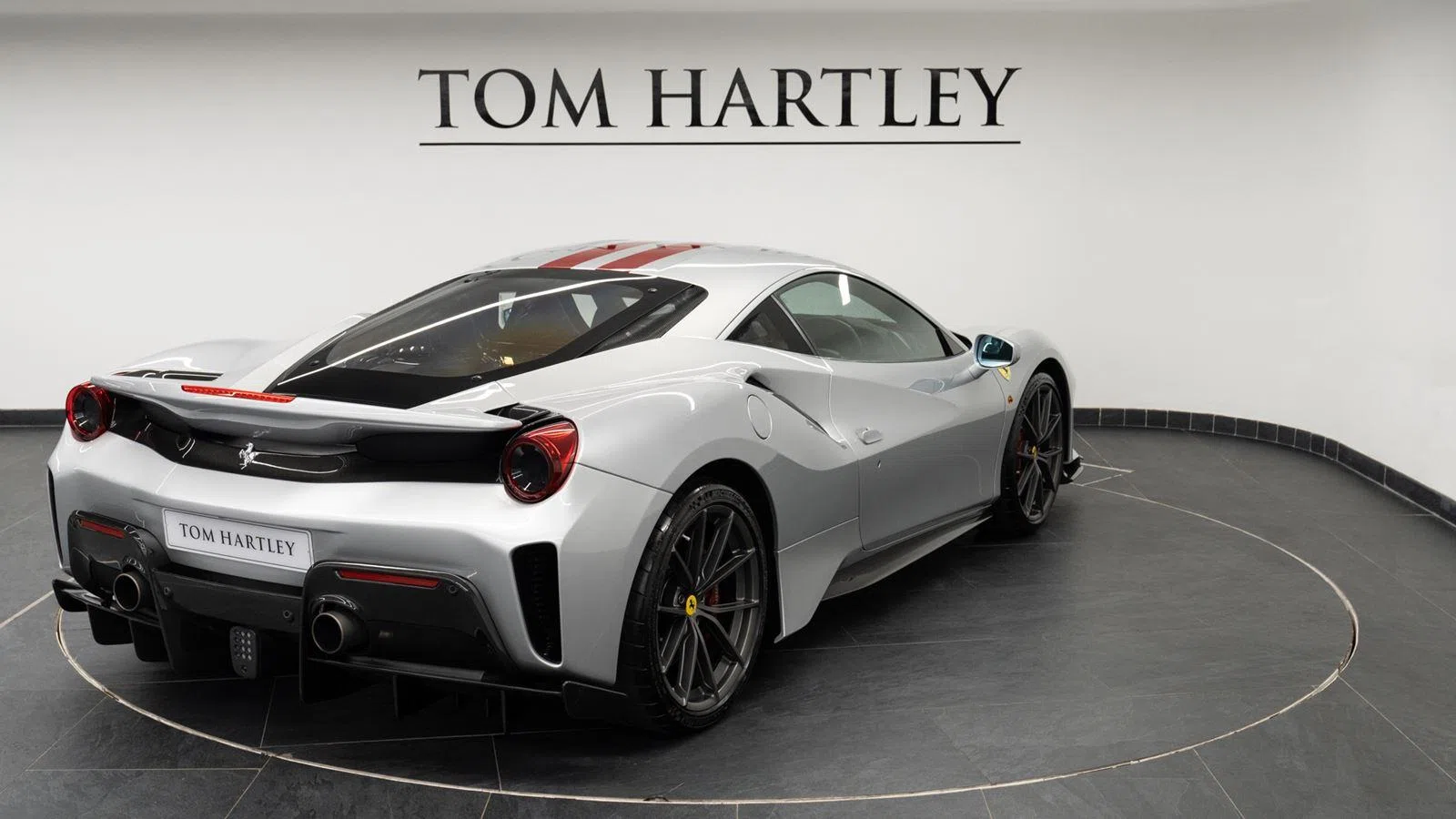 2019 Ferrari 488 PISTA, side profile, Argento Nurburgring