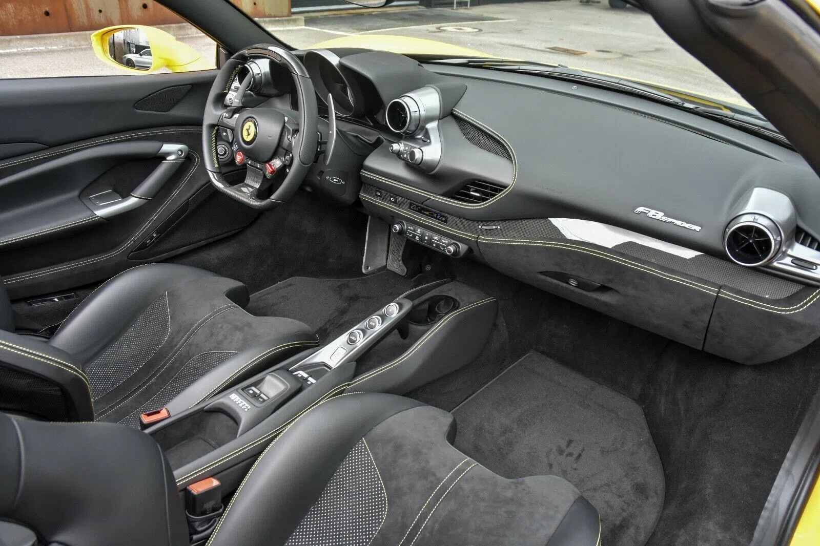2021 Ferrari F8 Spider interior, Black Leather