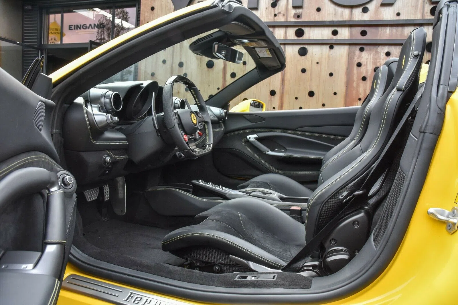 2021 Ferrari F8 Spider interior, Black Leather