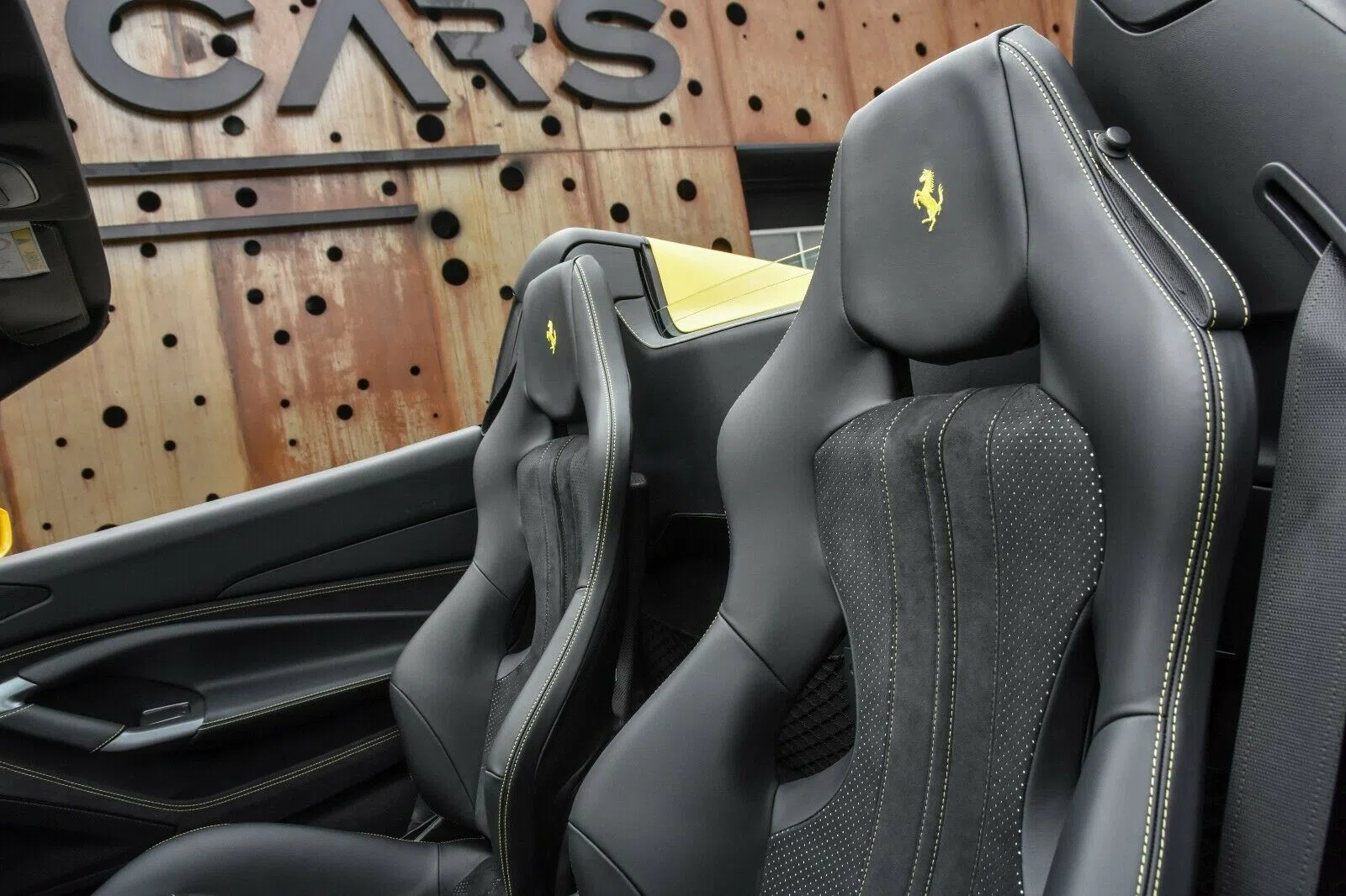 2021 Ferrari F8 Spider interior, seats, Black Leather