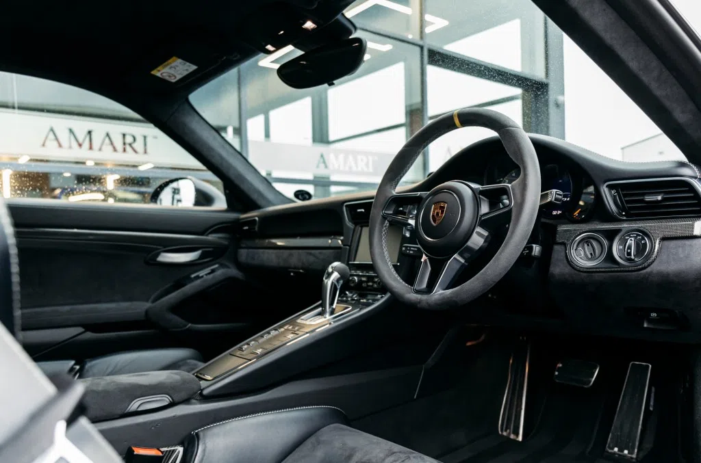 2016 Porsche 911 991 GT3 RS interior, dashboard, Black Alcantara