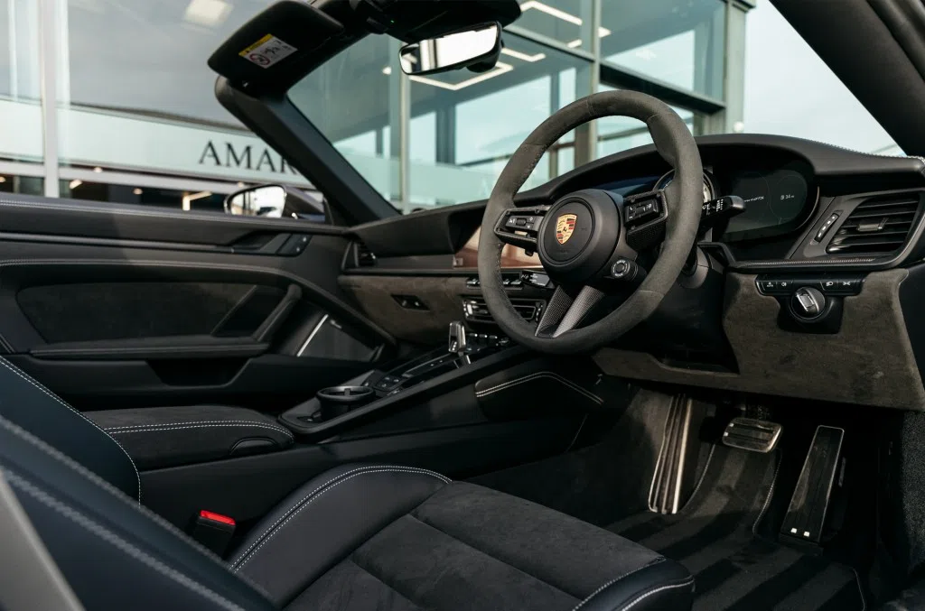 2021 Porsche 911 Carrera 4 GTS interior, dashboard, Leather and Alcantara
