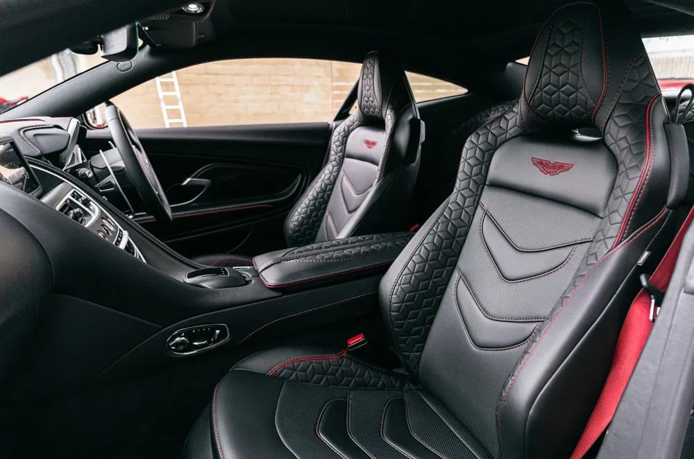 2019 Aston Martin DBS Superleggera interior, seats, Obsidian Black Leather