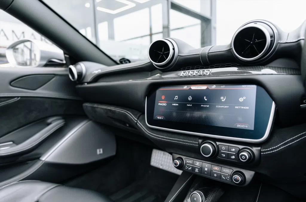 2019 Ferrari Portofino Convertible interior, Nero Hide