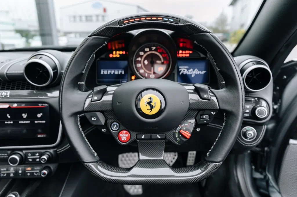 2019 Ferrari Portofino Convertible interior, Nero Hide