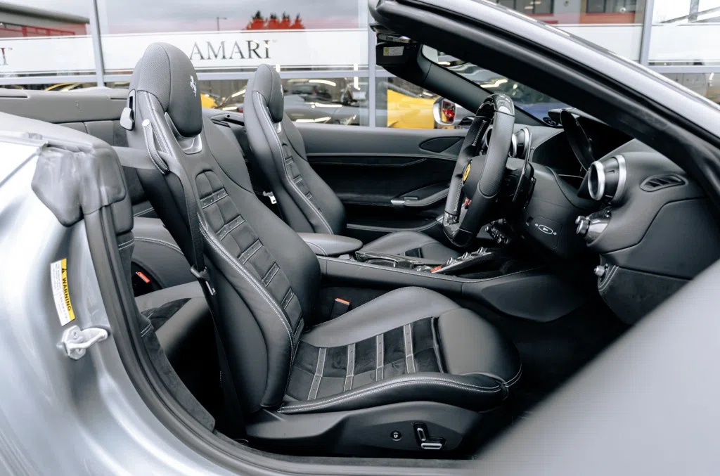 2019 Ferrari Portofino Convertible interior, seats, Nero Hide