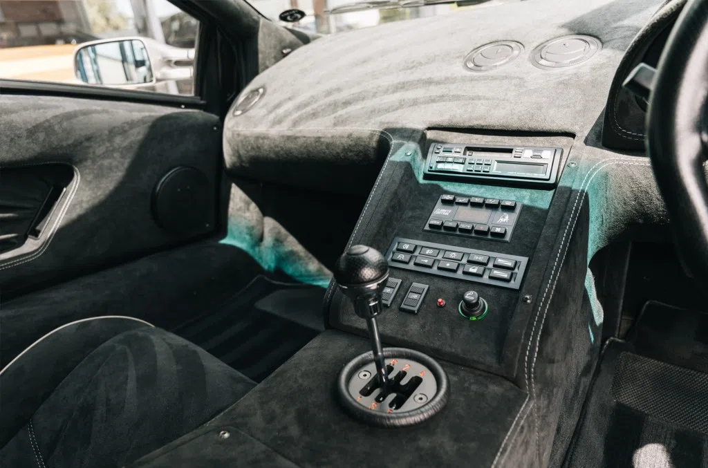 1997 Lamborghini Diablo SV interior, Black Alcantara