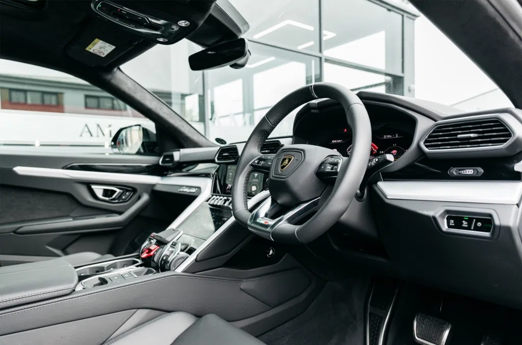 2020 Lamborghini Urus interior, dashboard, Nero Ade