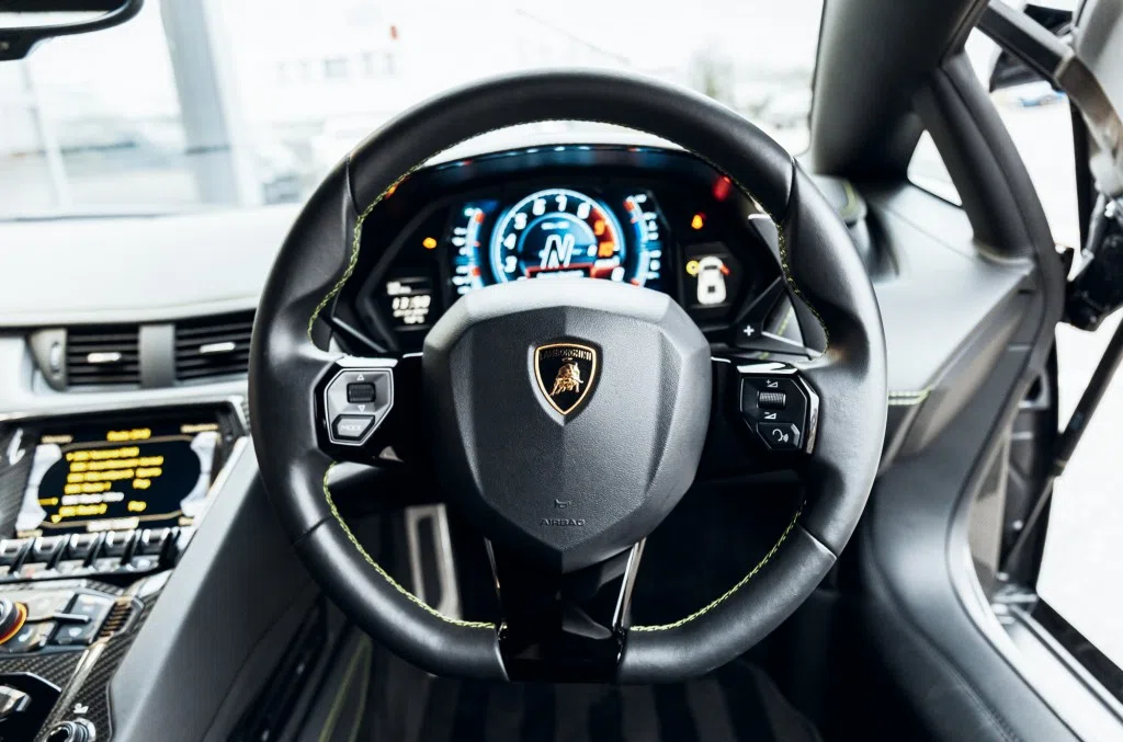 2017 Lamborghini Aventador S interior, Nero Ade with Verde