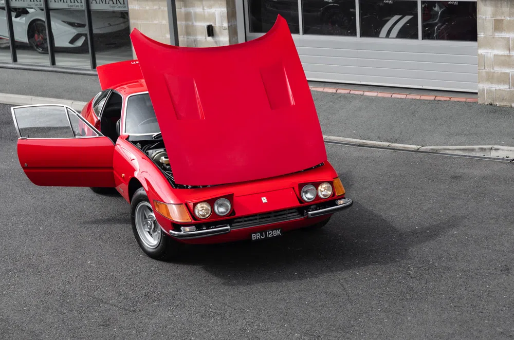 1972 Ferrari 365 GTB/4 Daytona for sale, exterior, Rosso Chiaro