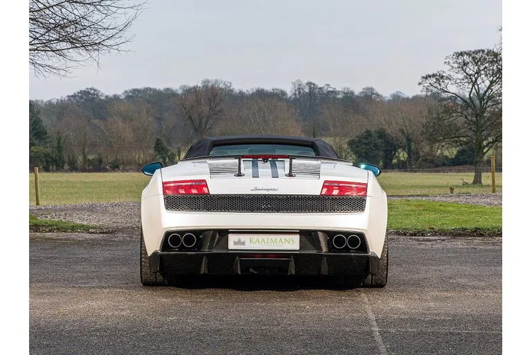 2011 Lamborghini Gallardo, rear three-quarter view, White