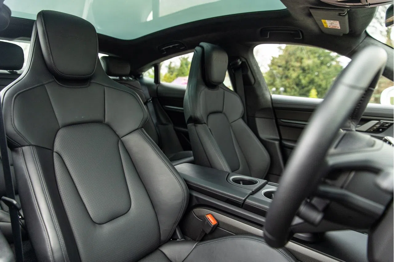 2021 Porsche Taycan Turbo S interior, seats, Black, Full leather