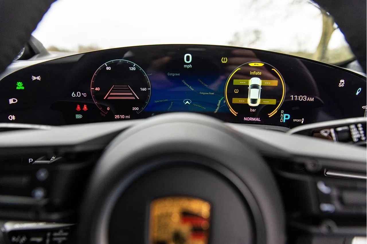 2021 Porsche Taycan Turbo S interior, Black, Full leather