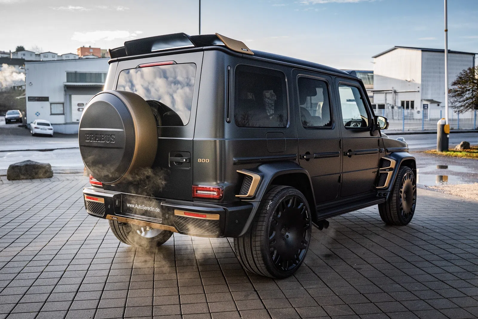 2022 BRABUS G 800, rear three-quarter view, Designo Magno - Nachtschwarz
