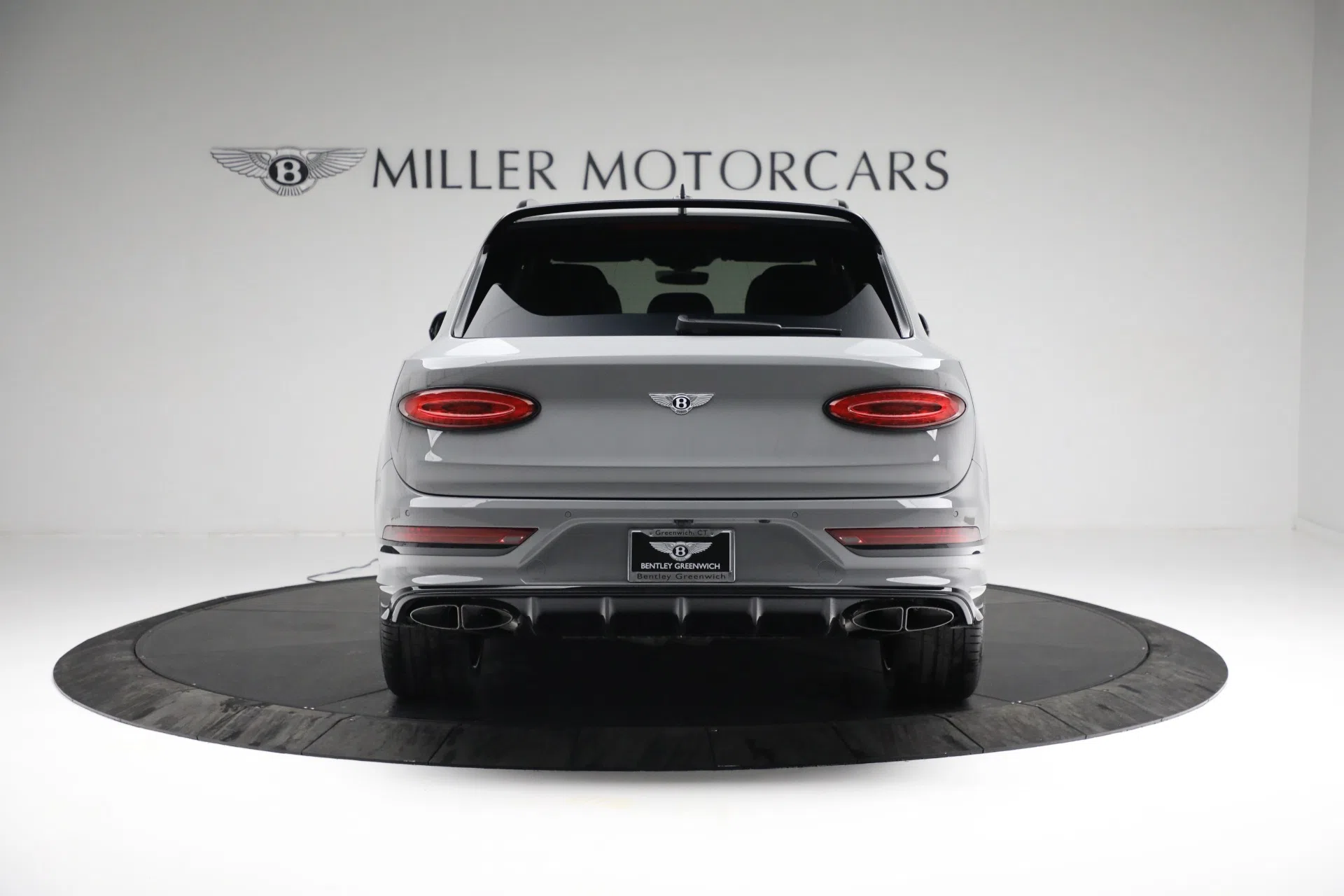 2022 Bentley Bentayga S, rear three-quarter view, Cambrian Grey