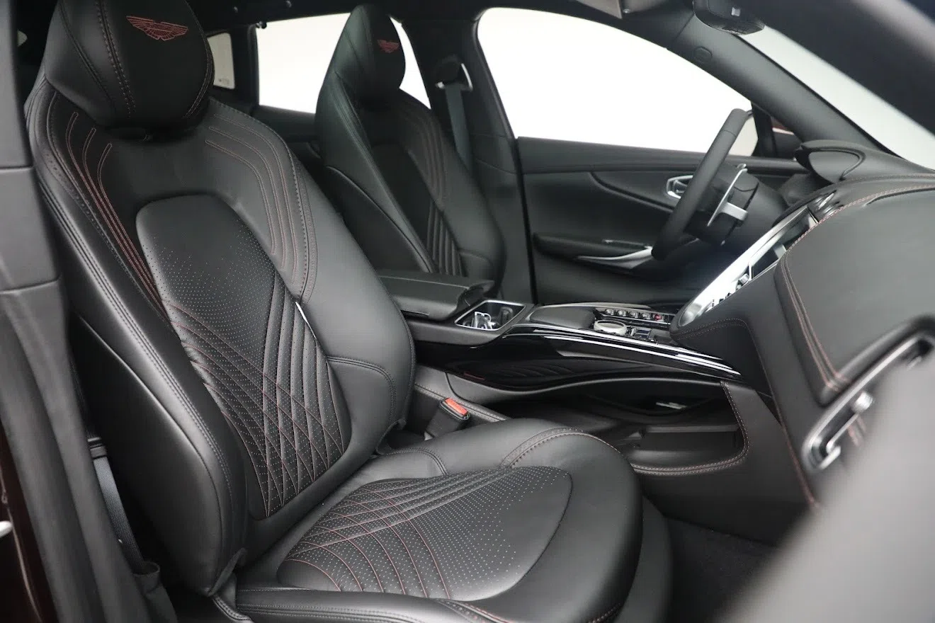 2021 Aston Martin DBX interior, seats, Obsidian Black Leather
