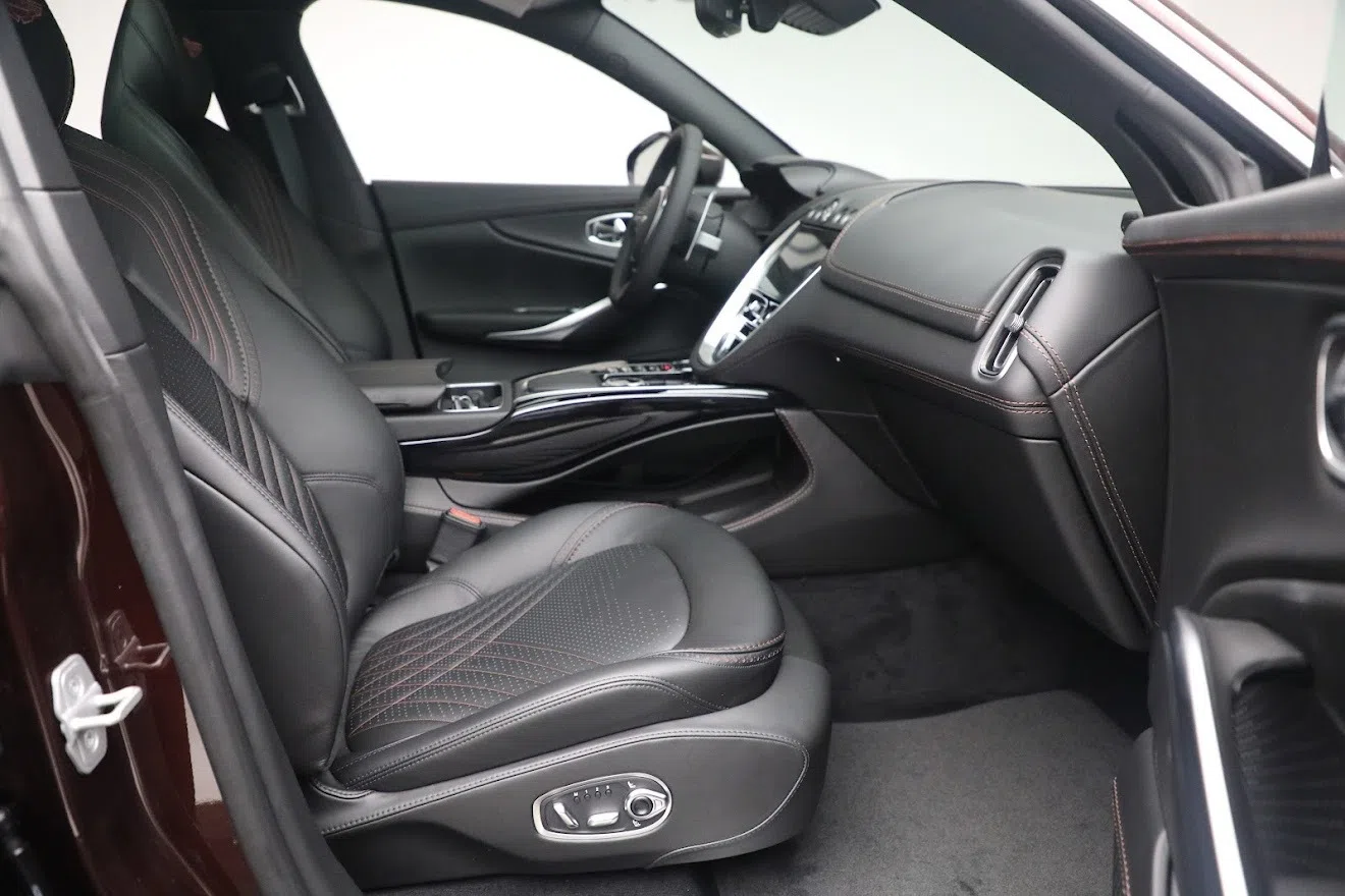 2021 Aston Martin DBX interior, seats, Obsidian Black Leather