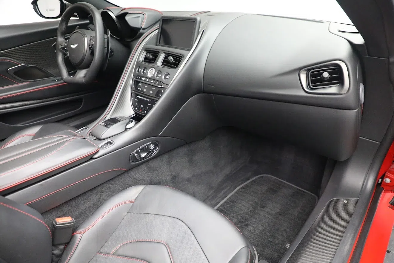 2020 Aston Martin DBS Volante interior, Obsidian Black Leather