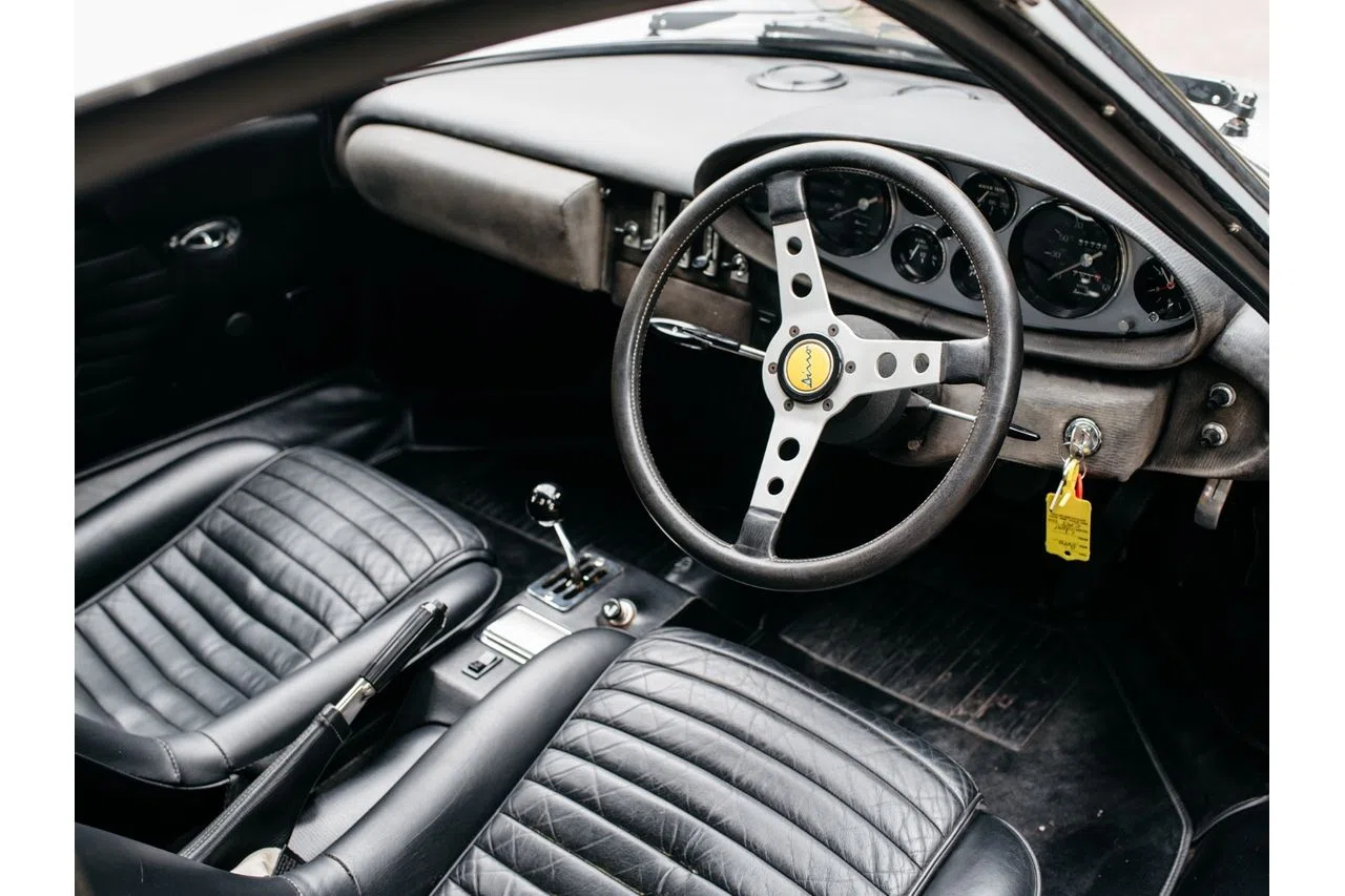 1971 Ferrari DINO 246 GT interior, dashboard, Black, Full leather