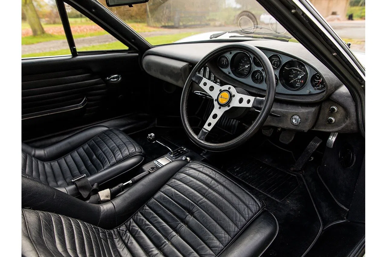 1971 Ferrari DINO 246 GT interior, dashboard, Black, Full leather