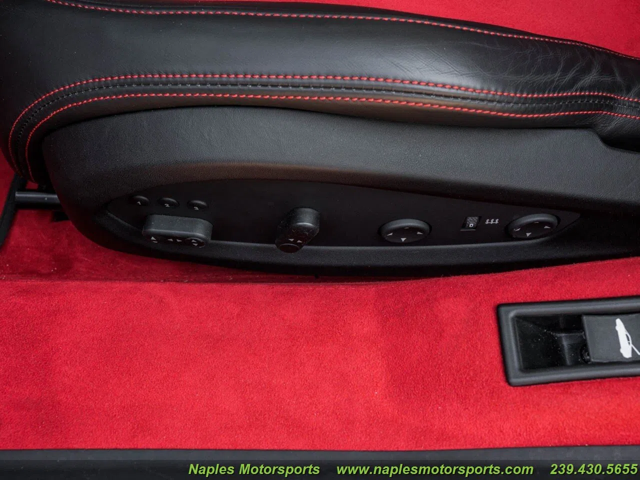 2014 Ferrari 458 Spider interior, Rosso Alcantara and Nero, Leather