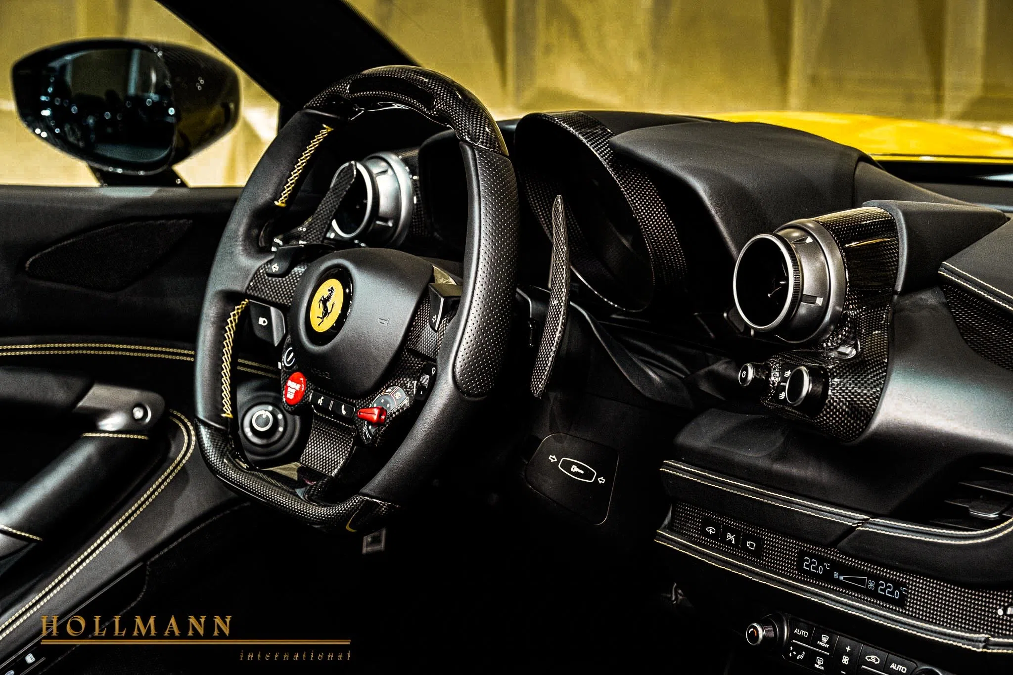 2022 Ferrari F8 N-Largo Spider by NOVITEC interior, Nero Black