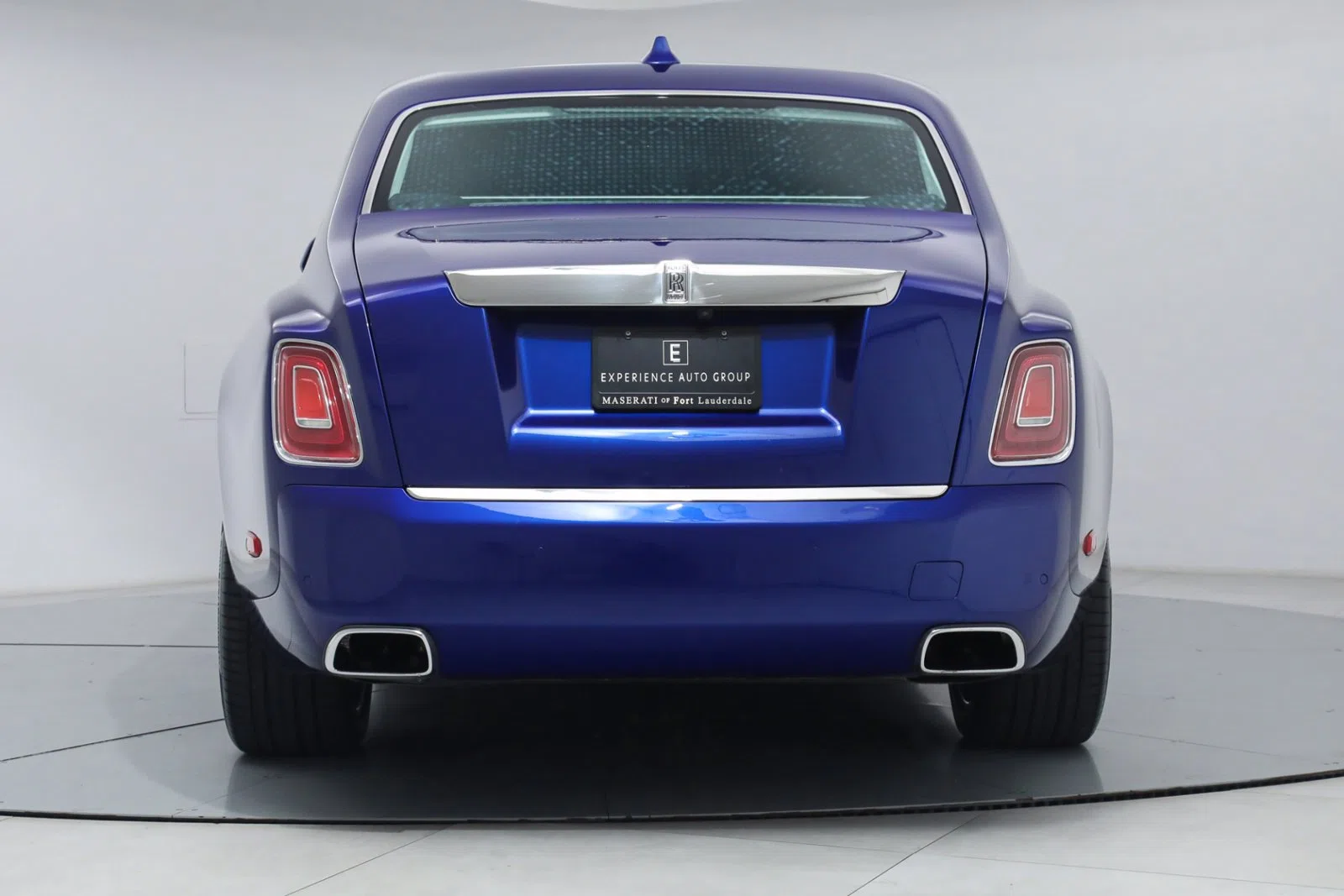 2019 Rolls-Royce Phantom RWD, rear three-quarter view, Blue