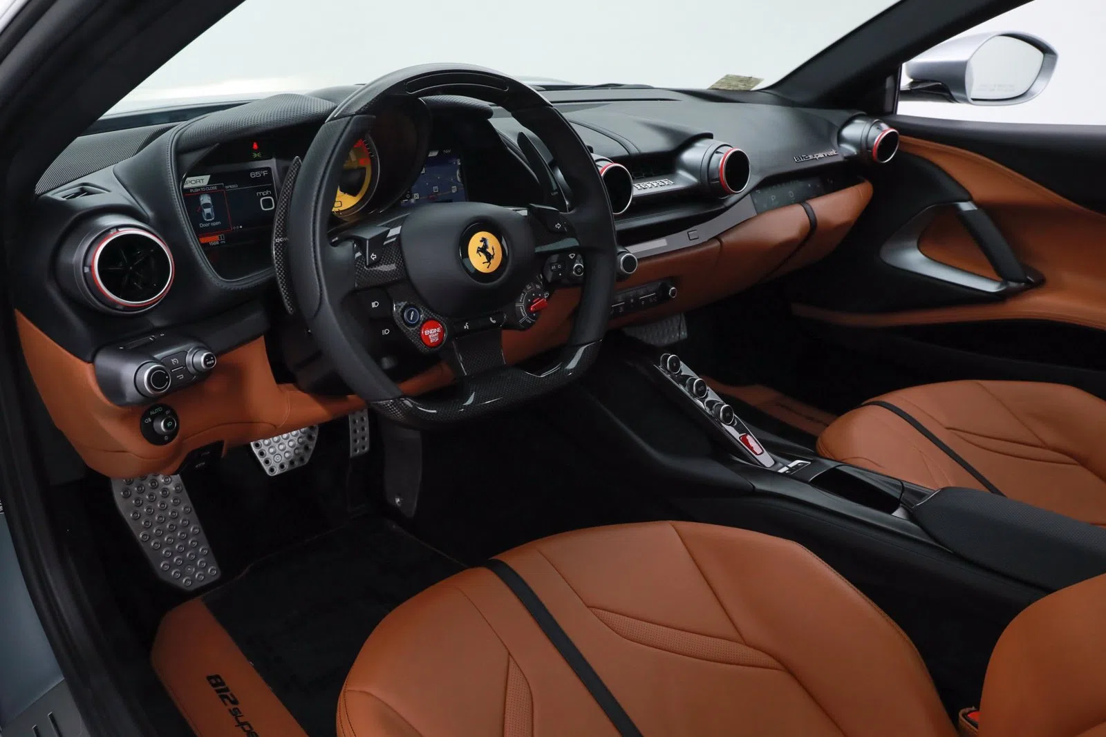 2020 Ferrari 812 Superfast interior, Tan Leather