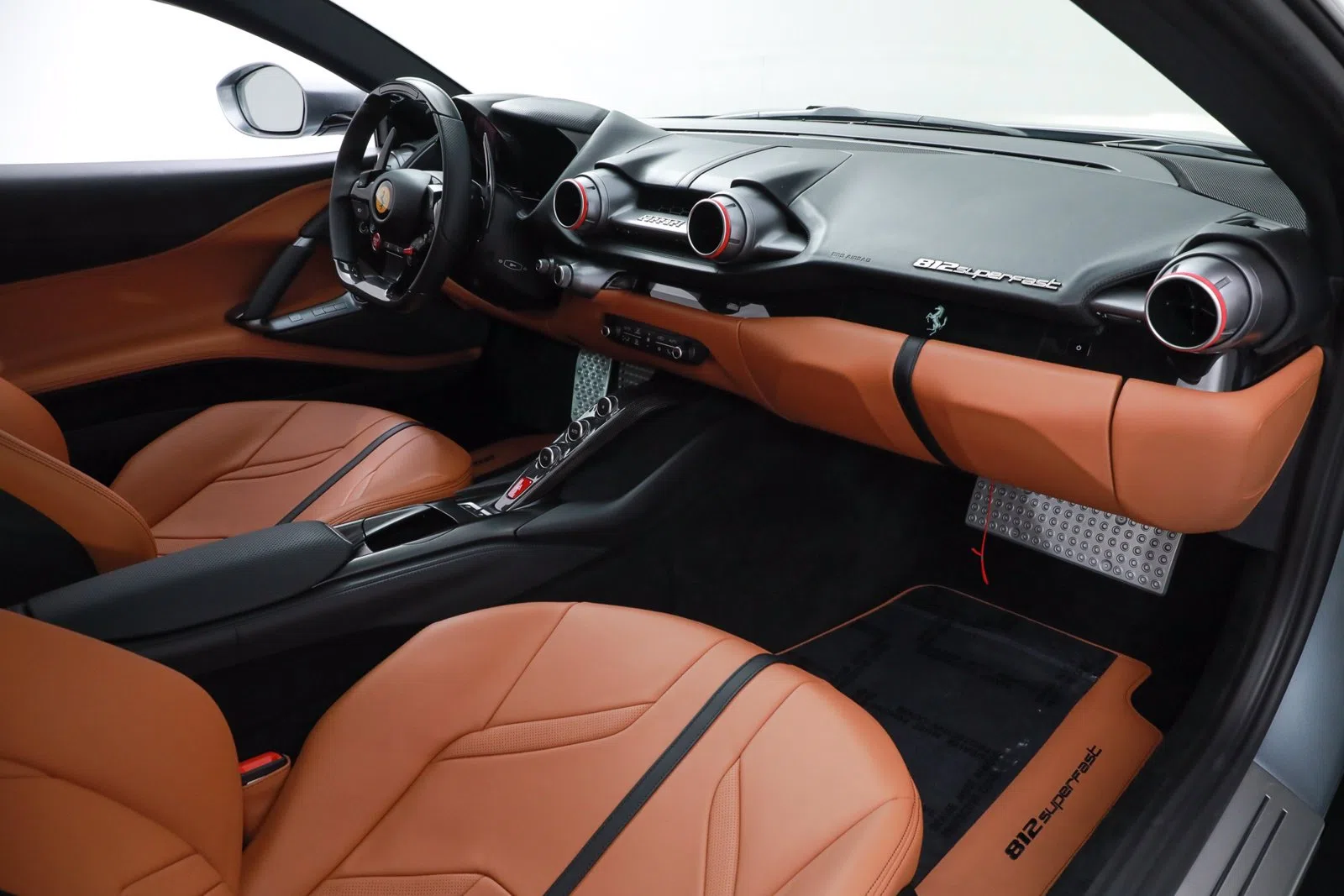 2020 Ferrari 812 Superfast interior, Tan Leather