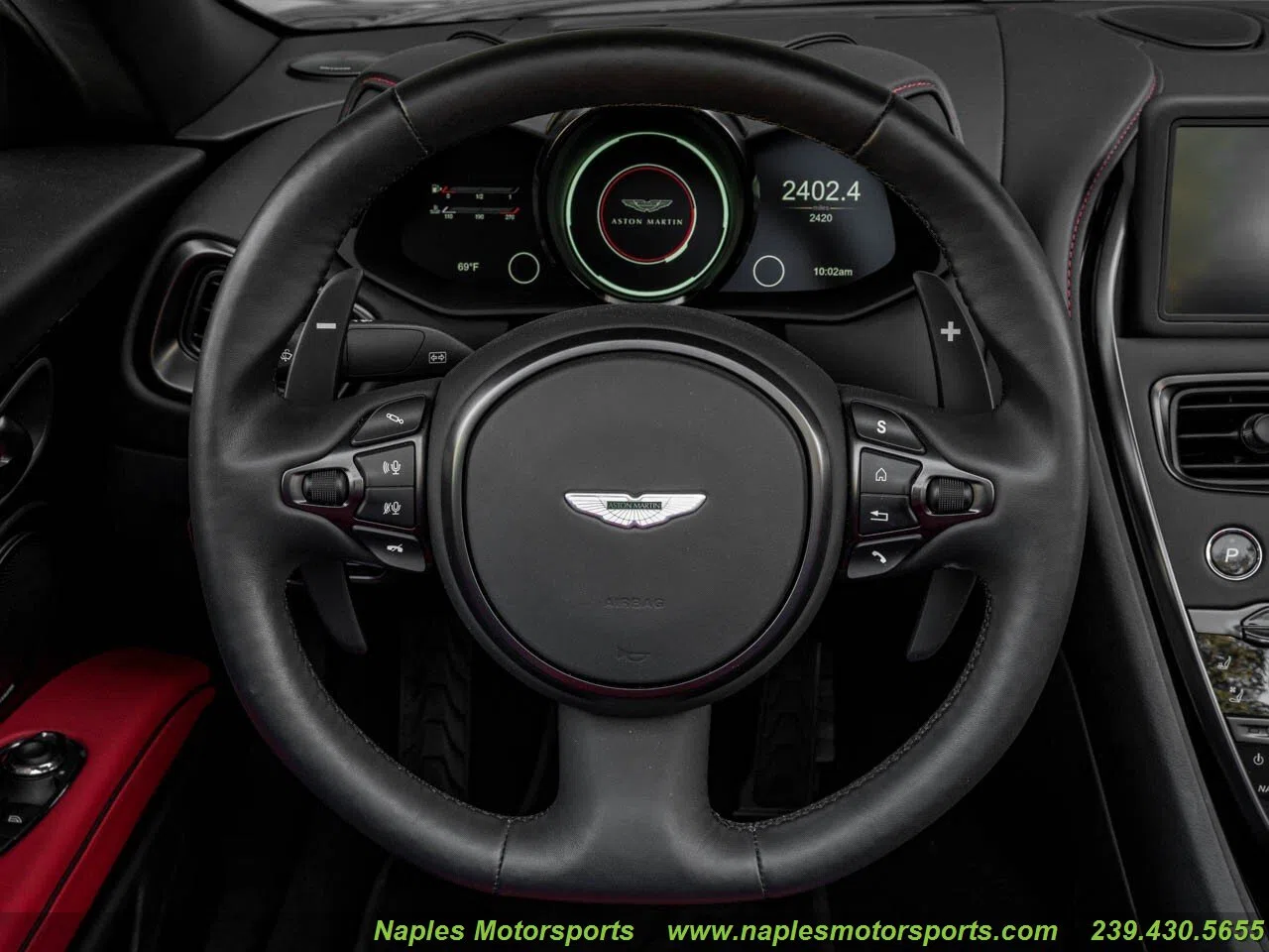 2021 Aston Martin DBS Superleggera interior, Spicy Red, Leather