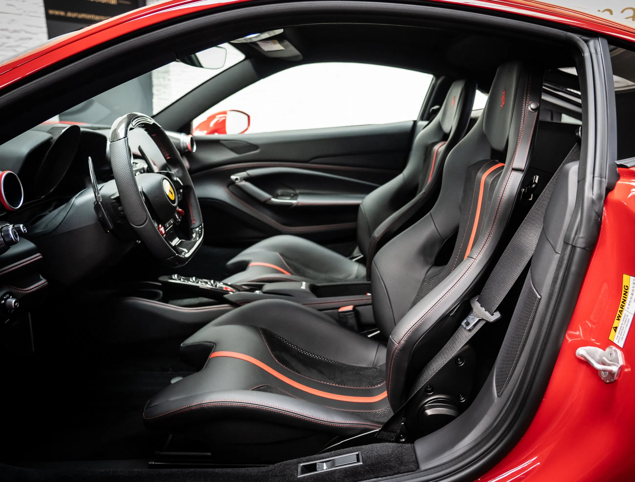 2021 Ferrari F8 TRIBUTO interior, seats, Nero, Full leather
