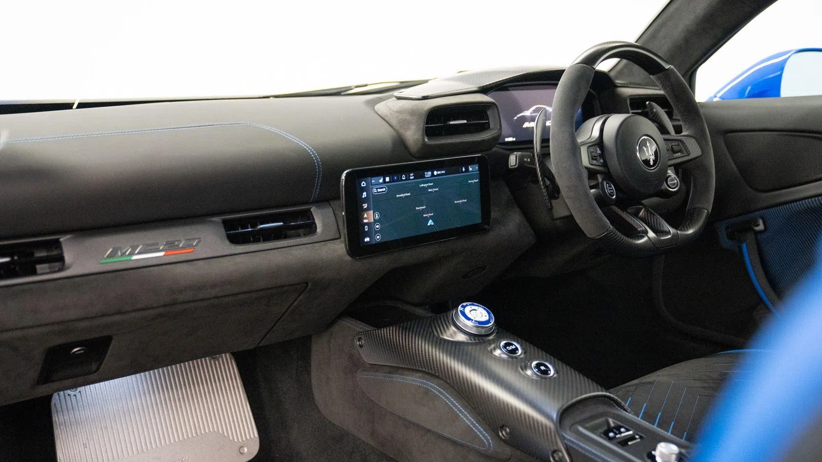 2021 Maserati MC20 interior, dashboard, Extended Alcantara