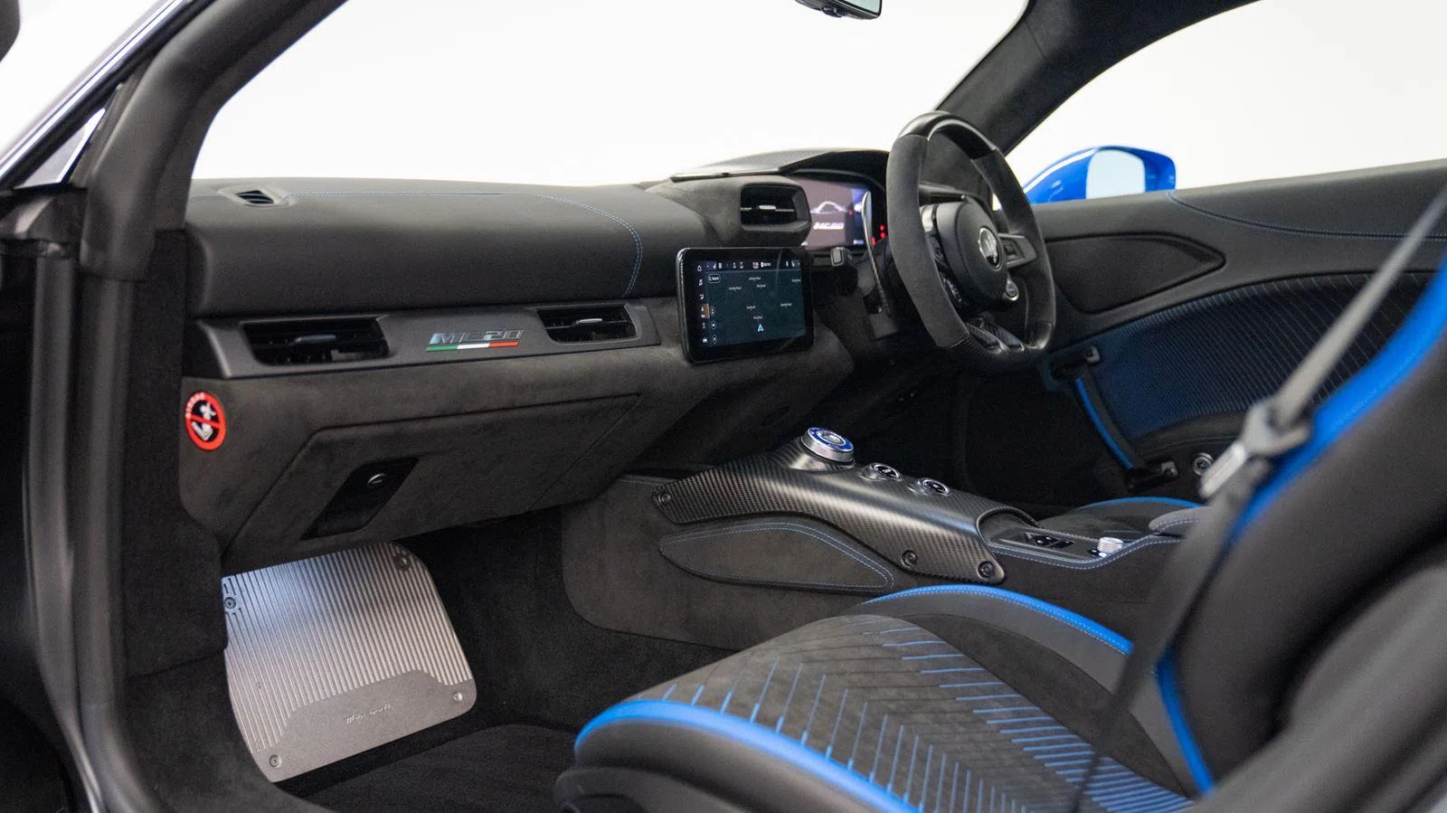 2021 Maserati MC20 interior, dashboard, Extended Alcantara