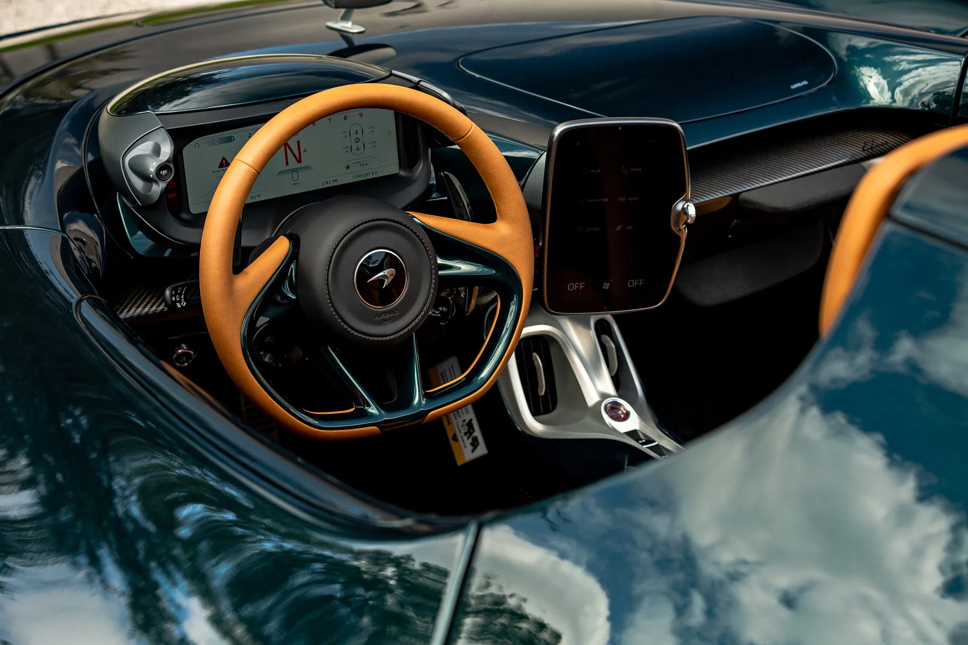 2021 McLaren Elva interior, MSO Cortado Tan