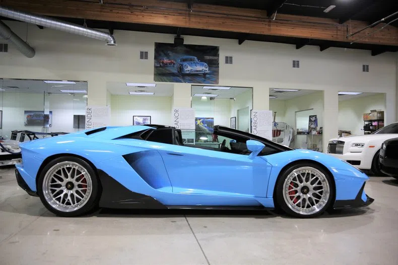 2019 Lamborghini Aventador S Roadster for sale, exterior, Light Blue