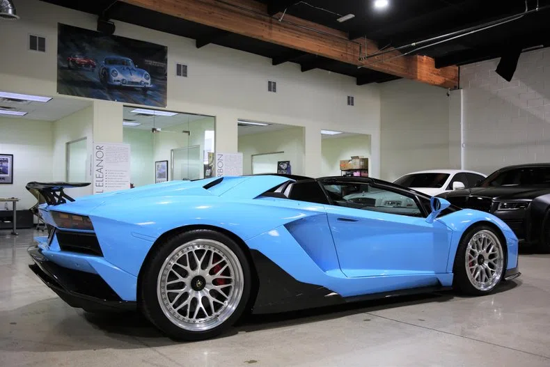 2019 Lamborghini Aventador S Roadster for sale, exterior, Light Blue